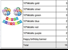 AFKAR Metallic Rainbow Happy Birthday Banner Kit