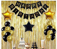black and gold banner kit for birthday parties